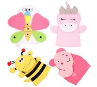 Abaodam 4 pezzi Guanti da Bagno Esfolianti per Guanto Doccia Morbido Animali Portatile per Massaggio Corpo e Pulizia Profonda Adatto per Vasca e Doccia