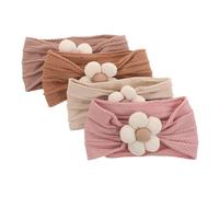 Abaodam 4 Pezzi le bambine allunga le fasce per la testa fasce elastiche neonate per capelli di fiori elastici per capelli turbanti per