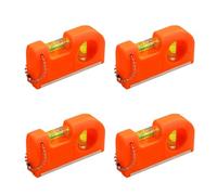 Abaodam 4 Pezzi Livella a Bolla Mini con Catenella e Gancio, Livella Tascabile in Abs e Lega di Alluminio, 2 Fiale, Arancione, per Telai e Rimorchi, per Livellamento Camper e Lavori