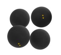 Abaodam 4 Pezzi Palla da Squash con Giallo, Gomma Nera | Allenamento e Partite Indoor, Rimbalzo Regolare, Normativa Ufficiale, per Giocatori Esperti e Avanzati