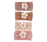 Abaodam 4 Pezzi Per Capelli Di Fiori Elastici Le Bambine Allunga Le Fasce Per La Testa Per Capelli Turbanti Per Fasce Elastiche Neonate
