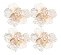 Abaodam 4 Pezzi Pettine Barocco Floreale Sposa Vintage per Oro Chioma | Lega e Plastica, Design Elegante Romantico, per Matrimonio e Acconciature Raccolte