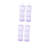 Abaodam 4 Pezzi rete per peluche angolo contenitore giocattoli Organizzatore peluche Rete giocattoli roba per camera amaca di peluche Tela in poliestere + filo di acciaio Lavender