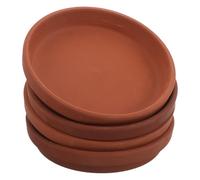 Abaodam 4 Pezzi Vassoi d'Acqua Rotondi in Argilla Terracotta da 5 Pollici per Piante da Giardino Esterno Design Artigianale e Funzione Traspirante