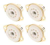 Abaodam 4 Pezzi Zoccolo per Tubo Audio a 9 Pin in Ceramica Placcata Oro, per 6n2 e 12ax7, Accessorio per Riparazione Amplificatori, per Fai-da-te