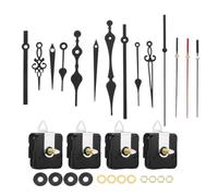 Abaodam 4 Set Meccanismo Orologio Parete Sostituzione, Set Plastico per | Adatto a Molti Quadranti, Combina Cinque Coppie di Lancette, per Casa e Mani Esperte