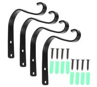Abaodam 4 set Staffe in per Cesti di da Parete Supporti Resistenti e Antiruggine per Piante da Appendere Balcone Incluse