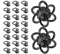 Abaodam 40 Set Rivetti a Vite Anello per Pelletteria Fai da Te Nera | Lega di Zinco e Ferro, Hardware Decorativo, per Riparare Borse e Aggiungere Punti di Fissaggio