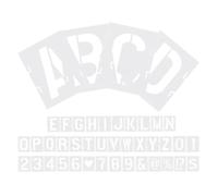 Abaodam 42 Pezzi Set di Stencil per Lettere e Numeri Interbloccanti | PET Bianco Riutilizzabile, Facile da Pulire, per Progetti Creativi su Rocce e Insegne