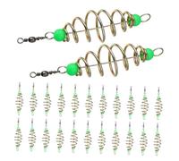 Abaodam 45 Pezzi Alimentatore Pesca in Metallo Forma Perle Luminose Gabbia Trappola Esche Resistente per Pesca Notturna e Accessori Professionali