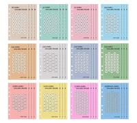 Abaodam 48 Buste per Risparmiare Euro A6 Design a 6 Fori in Carta, Organizer Compatto per Sfida di Risparmio Soldi, per Gestione Budget e Controllo Spese