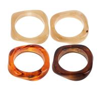 Abaodam 4pezzi Bracciale e Massiccio in Acrilico Bracciale Fascia Larga Rigido Forma Irregolare Braccialetto Retrò Audace Per Donna