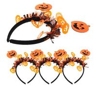 Abaodam 4pezzi Fascia per Capelli Forma di Zucca di Halloween Copricapo da Zucca per Cosplay Accessori per Capelli Copricapo da Carnevale per Donne e Ragazze