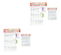 Abaodam 4pezzi Guida All Apprendimento Del Sassofono Poster e Diagrammi Di Accordi Per Principianti Per Insegnanti e Studenti Materiale Resistente e Durevole Facile Da Usare Per Novizi e