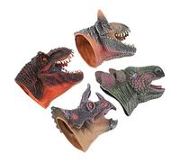 Abaodam 4pezzi Puppet Dino Marionette Mano Soft Per Gioco Di Ruolo Per Animali Preistorici Con Testa Articolata e Dettagli Realistici Giocattolo Educativo Per Sviluppo Della Coordinazione