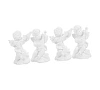 Abaodam 4pezzi Statuette Di Angeli Musicali Resina Angeli Artigianali Per Decorazioni Da Scrivania Scultura Elegante e Resistente Per Regali e Festività