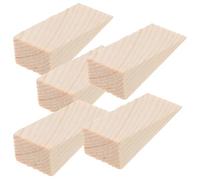 Abaodam 5 Pezzi Fermaporta in Legno Triangolare Resistente per Ufficio e Negozio, Protezione Pavimento, Cunei Pesanti Beige, per Casa e Spazi Commerciali