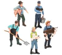 Abaodam 5 Pezzi Modelli di Braccianti Agricoli in Plastica Figure di Contadini in Miniatura per Decorazioni Tavolo da Sabbia Set di Statuette Realistiche per Giochi Educativi