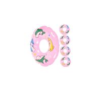 Abaodam 5-Piece Inflatable Pool Toy Set, Round Swim Ring Floaties, Swimming Arm Bands, Mini Plastic Pool Rings for Kids Water Play
