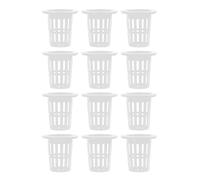 Abaodam 50 Pezzi di Cestini a Rete da Giardino da 7 Pollici in Plastica per Coltivazione Senza Suolo, per Balconi e Colture Fuori Terra, Colore Bianco