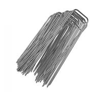 Abaodam 50 Pezzi Unghie Che Fissa L'erba Unghia Picchi Forma Paesaggio Picchetti da Giardino Supporti per Il Giardino per Le Piante Membrana Prato Palo Tu Bordo Argento Acciaio