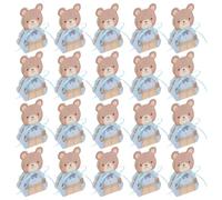 Abaodam 50 Scatole Portaconfetti a Forma di Orsetto Blu in Carta Pieghevole per Shower e Compleanno Ragazzo Ragazza, Mini Scatole di Bomboniere per Dolcetti, Facili da Montare per