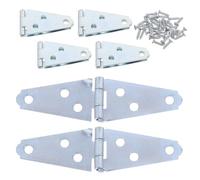 Abaodam 6 Pezzi Cerniera con Finitura Argento Lucida a Forma di T Allungata Pesante Supporto Pieghevole Bidirezionale in Ferro per Porte da Muratura Leggere e Porte da Fienile per Uso