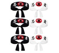 Abaodam 6 Pezzi di Fascia Giapponese per Karate, Fascia per Chef, Bandana, Copricapo per Karate, Sport, Cucina, Costume, Cosplay, Festa