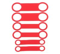 Abaodam 6 Pezzi Fascia Porta Targhette per Collari Cani in Silicone Rosso Supporto Scorrevole Silenzioso per Targhette Identificative Elastica e Resistente Adatta per Cuccioli e Gatti