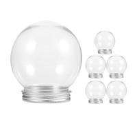 Abaodam 6 Pezzi Globo di Neve Fai da Te Trasparente 150ml in Plastica con Tappo a Vite in Alluminio, Globo Vuoto Compatto per Decorazioni Natalizie e Creazioni Artigianali, Forniture