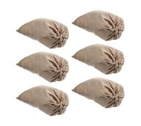 Abaodam 6 Pezzi Sacco di Juta Coulisse 20x25 Cm per Semi e Cereali | Burlap Riutilizzabile e Traspirante, Colore Khaki, per Ordine Quotidiano e Conservazione Piante