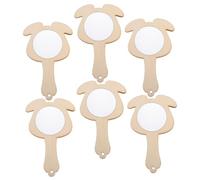 Abaodam 6 Pezzi Specchi in Legno per Mini Specchi da Mano Non Finiti per Artigianato Creativo Accessori per Ragazzi e Ragazze per Decorazioni e Giochi Familiari