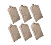 Abaodam 6 Sacchetti di Juta Coulisse 20x30 Cm Sacchetti Riutilizzabili per Verdure e Frutta Borsa Multifunzionale Traspirante per Conservazione di Patate, Cereali e Semi in Cucina