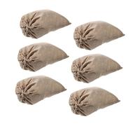 Abaodam 6 Sacchetti di Juta Coulisse, Borsa per Patate e Cibo, 20x30 Cm, Riutilizzabili, per Cucina e Dispensa