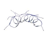 Abaodam 6pezzi Braccialetto Con Perline Distanziatrici Anti-malocchio Corda Regolabile Ciondolo Forma Di Occhio Gioielli Turchi Portafortuna Adatto Donne Feste Preghiere e Regali Artigiana