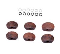 Abaodam 6pezzi Piroli per Chitarra in Metallo Robusto Meccaniche Vintage per Chitarra Acustica Piroli di Ricambio Bottone in Acrilico Rosso Chiavi di Accordatura Ghiere Bianche e Nere