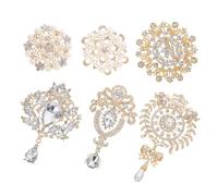 Abaodam 6pezzi Spilla Strass di Perle per Sposa Spilla da Damigella d Onore da Bavero Creativa Adatta per Cocktail Appuntamenti e Feste