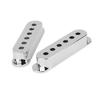 Abaodam 7pezzi Copertura per Pickup per Chitarra Argento Cromato Set di Copri Pickup Single Coil Manopola Volume e Tono Puntale Selettore per Chitarra