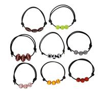 Abaodam 8 Braccialetti Sportivi Regolabili con Charm Palline Basket Baseball Tennis Calcio Pallavolo Bracciali Moda per Regali Sportivi Souvenir per Atleti e