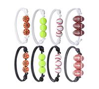 Abaodam 8 Bracciali Sportivi Ciondoli per Tennis Rugby Basket e Baseball Accessori Moda Regolabili per Ragazzi e Ragazze Bracciali Intrecciati Leggeri e Comodi per Occasione