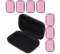Abaodam 8 Pezzi Borsa Organizer Cavi da Viaggio Rosa Eva Zip Liscia per | Schede Memoria e Adattatori, Riutilizzabile, Facile da Pulire, Robusta