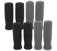 Abaodam 8 Pezzi Coperture per Impugnature Deambulatori Imbottite in Spugna Antiscivolo per Bastoni e Stampelle Protezioni Ergonomiche Nere e Grigie per Manici Passeggini e Ausili Cammino