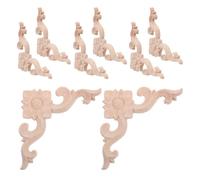 Abaodam 8 Pezzi Piccola Applique Angolare in Legno Stile Classico Non | Motivi Traforati Classici, Superficie Liscia Venatura Visibile, per Angoli Mobili e Interni