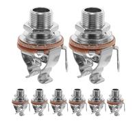 Abaodam 8pezzi Presa Jack Mono per Uscita Basso Elettrico Hardware per Chitarra Jack Audio per Strumenti Musicali Connettori di Contatto Accessori per Riparazione per Concerti e Pratica