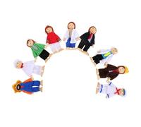 Abaodam 9 Figure in Legno per Casa delle Bambole con Giunti Mobili Flessibili da Gioco di Ruolo per Include Operaio Dottore e Cuoco per Racconti e Sviluppo Sociale