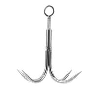 Abaodam Acciaio Inox Gancio di Ancoraggio a 4 Artigli per Canoa | Recupero Rapido e Presa Stabile, per Ricerca e Recupero, Corde e Linee, Argento