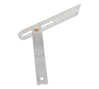 Abaodam Acciaio Inox Squadra a Doppia Scala Angolare Scorrevole | Lettura Laser Incisa, Base e Braccio Integrati, per Lavorazioni e Costruzione, Argento