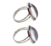 Abaodam Anelli dell'Umore Pietra Ovale Antica Regolabili Set da 2 Anelli Vintage Aperti per Donna Design Impilabile per Eventi e Uso Quotidiano