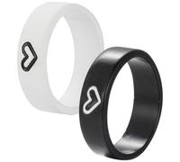 Abaodam Anelli di Promessa per Coppie a Forma di Cuore Set Coordinato 1 Paio Gioielli Delicati per Anniversario e Festa degli Innamorati Design Elegante per Uso Quotidiano e Cerimonie