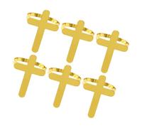 Abaodam Anelli per Tovaglioli Matrimonio 6 Pezzi in Lega Oro a Forma di Croce, Decorazione Elegante e Funzionale per Tavoli da Cena e Feste